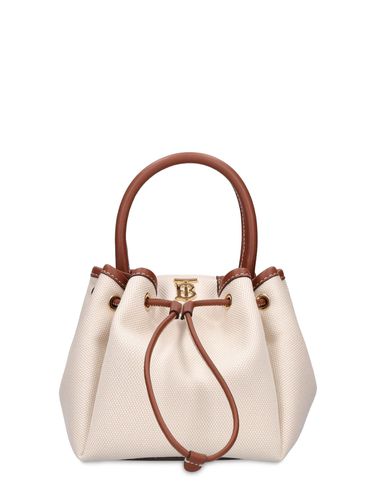 Bolso De Mano Peony De Lona Y Piel - BURBERRY - Modalova