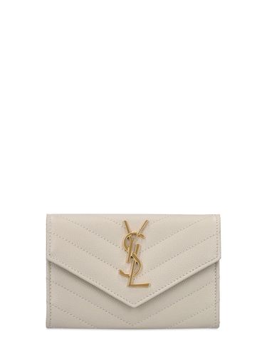 Cartera De Piel Con Monograma - SAINT LAURENT - Modalova