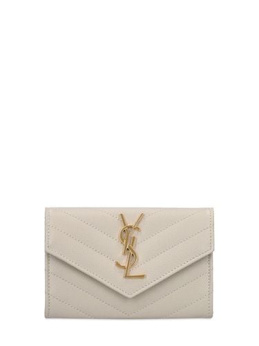 Umschlagsbrieftasche Aus Leder Mit Monogram - SAINT LAURENT - Modalova