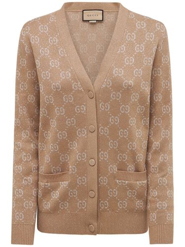 Cárdigan De Mezcla De Algodón Con Logo Jacquard - GUCCI - Modalova