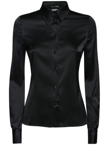 Camicia In Raso Di Seta Stretch - TOM FORD - Modalova