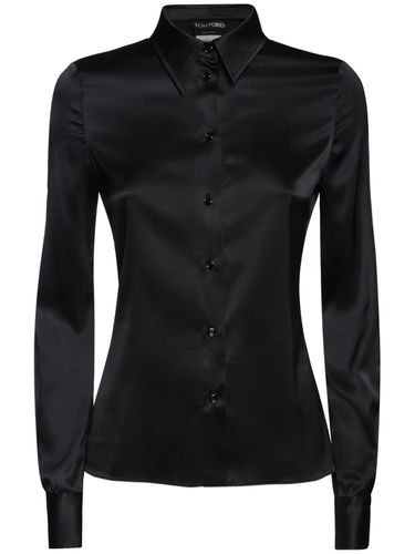 Fitted Stretch Silk Satin Shirt - TOM FORD - Modalova