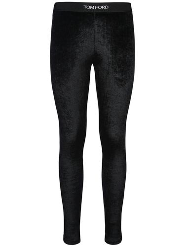 Leggings Aus Stretch-samt Mit Logo - TOM FORD - Modalova