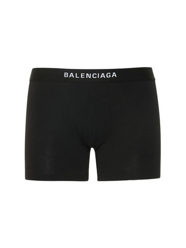 Calzoncillo Bóxer De Algodón Stretch - BALENCIAGA - Modalova