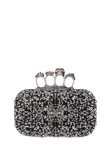 Clutch Skull De Decorada Con Cuatro Anillos - ALEXANDER MCQUEEN - Modalova