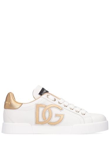 Mm Portofino Leather Sneakers - DOLCE & GABBANA - Modalova