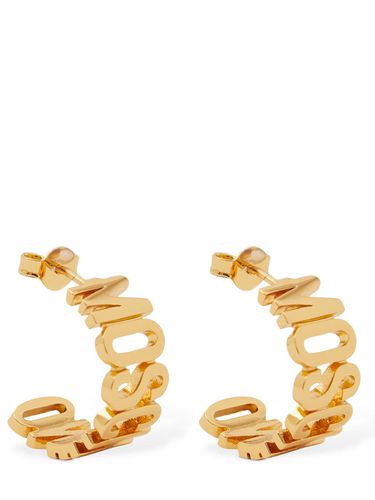 Logo Lettering Hoop Earrings - MOSCHINO - Modalova