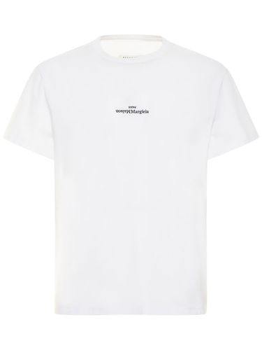 Camiseta De Algodón Con Logo Bordado - MAISON MARGIELA - Modalova