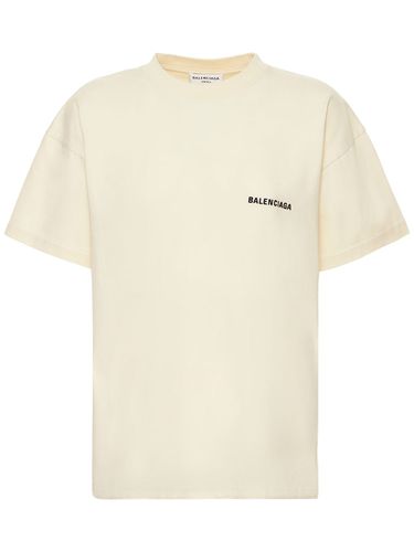 T-shirt Medium Fit In Cotone Con Ricamo - BALENCIAGA - Modalova