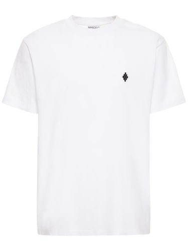 T-shirt Cross In Jersey Di Cotone Con Ricamo - MARCELO BURLON COUNTY OF MILAN - Modalova