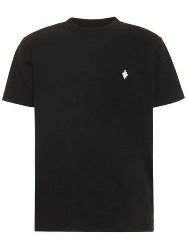 Cross Embroidery Cotton Jersey T-shirt - MARCELO BURLON COUNTY OF MILAN - Modalova