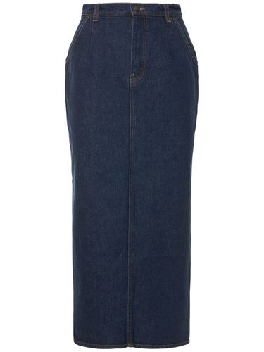 High Rise Cotton Denim Midi Skirt - MAGDA BUTRYM - Modalova