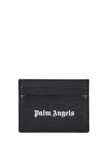 Logo Print Leather Card Holder - PALM ANGELS - Modalova