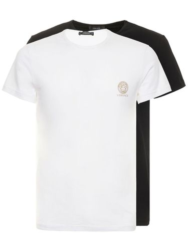 Set De 2 Camisetas De Algodón Stretch - VERSACE - Modalova