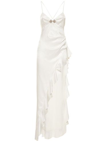 Silk Satin Long Dress W/ High Side Slit - ALESSANDRA RICH - Modalova