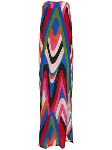 Silk Moiré Printed Long Dress - PUCCI - Modalova