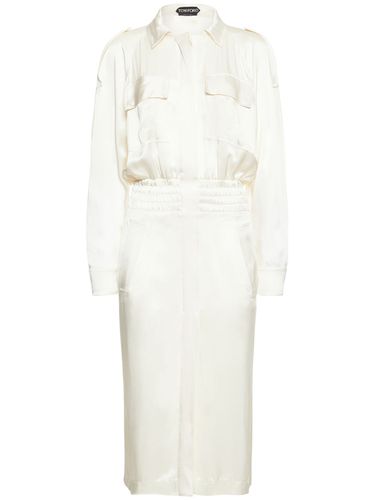 Fluid Satin Trench Midi Dress - TOM FORD - Modalova