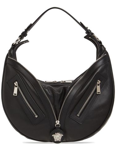 Borsa Media Hobo Repeat In Pelle Morbida - VERSACE - Modalova