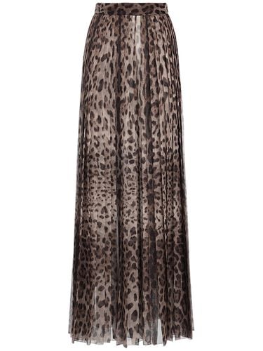 Weite Chiffon-hose Mit Leopardendruck - DOLCE & GABBANA - Modalova