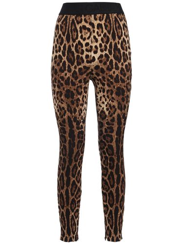 Leggings Aus Jersey Mit Leopardendruck - DOLCE & GABBANA - Modalova