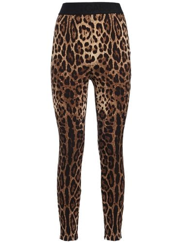 Leggings In Jersey Leopard - DOLCE & GABBANA - Modalova