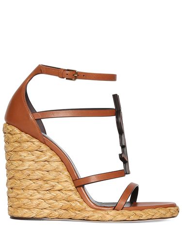 Mm Hohe Leder-espadrilles „cassandra“ - SAINT LAURENT - Modalova