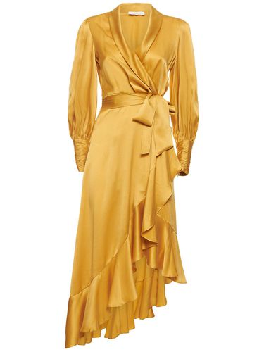 Silk Wrap Midi Dress - ZIMMERMANN - Modalova