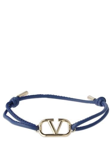 V Logo Signature Leather Cord Bracelet - VALENTINO GARAVANI - Modalova