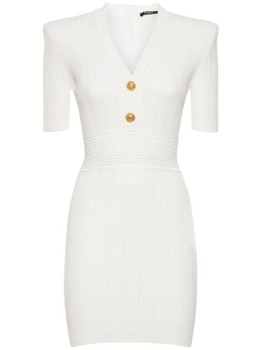 Viscose Blend Knit Mini Dress - BALMAIN - Modalova