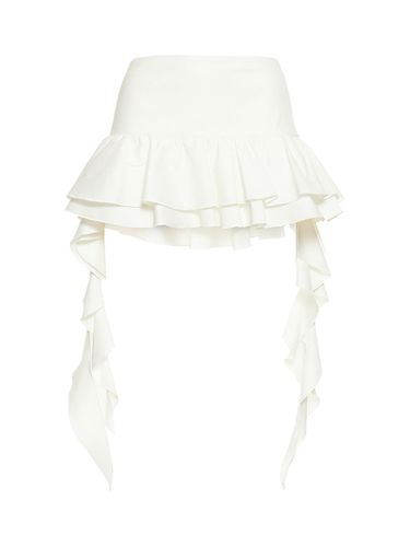 Minifalda De Algodón De Crepé Con Volantes - BLUMARINE - Modalova