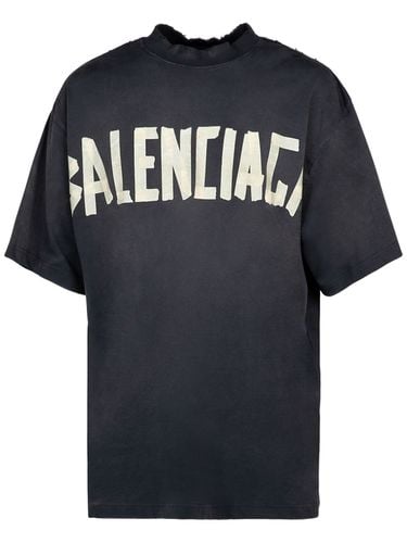 Baumwoll-t-shirt Mit Band- Und Vintage-effekt - BALENCIAGA - Modalova