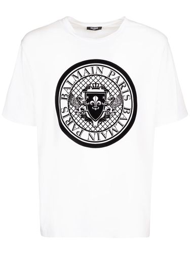 Coin Flocked T-shirt - BALMAIN - Modalova