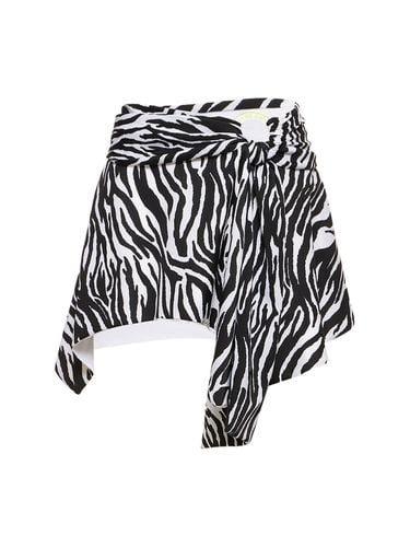 Zebra Printed Mini Skirt W/ Ring - THE ATTICO - Modalova