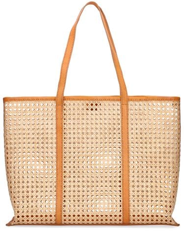 Large Margot Rattan & Leather Tote Bag - BEMBIEN - Modalova