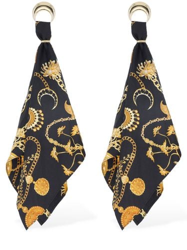 Regenerated Silk Scarf Moon Earrings - MARINE SERRE - Modalova