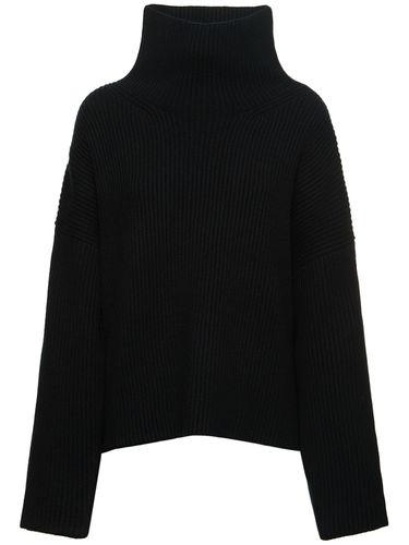 Ribbed Neck Wool Sweater - TOTEME - Modalova