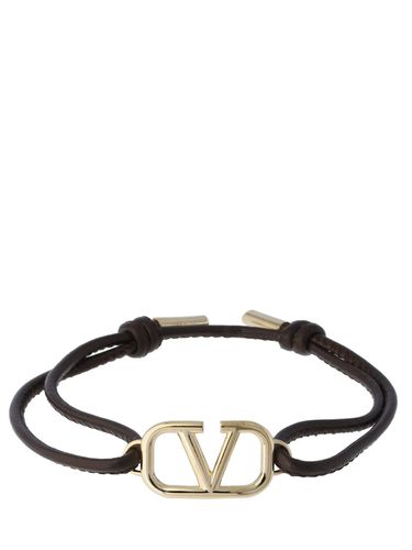 Armband Aus Leder Mit V-logo - VALENTINO GARAVANI - Modalova