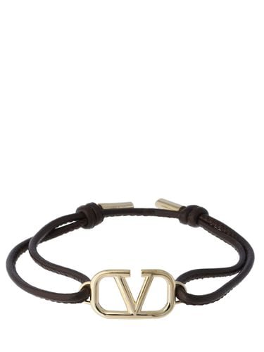 Brazalete De Piel Con Logo V - VALENTINO GARAVANI - Modalova