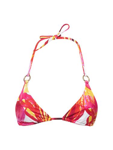 Mini Ring Printed Triangle Bikini Top - LOUISA BALLOU - Modalova