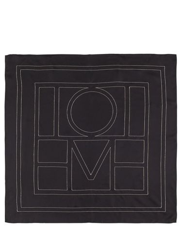 Foulard In Seta Monogram Con Ricami - TOTEME - Modalova