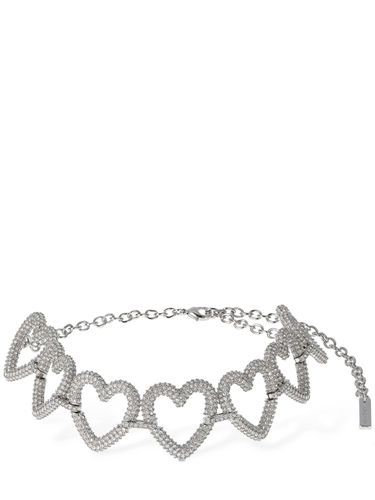 Crystal Heart Chain Choker - MACH & MACH - Modalova