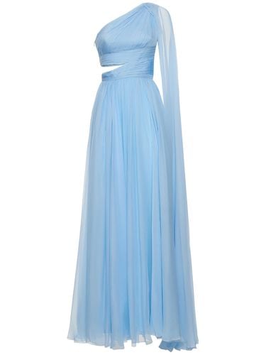 One Shoulder Draped Chiffon Long Dress - ZUHAIR MURAD - Modalova