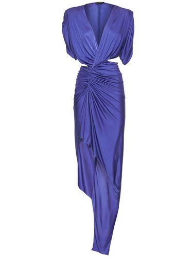 Deep V Neck Jersey Slit Midi Dress - ZUHAIR MURAD - Modalova