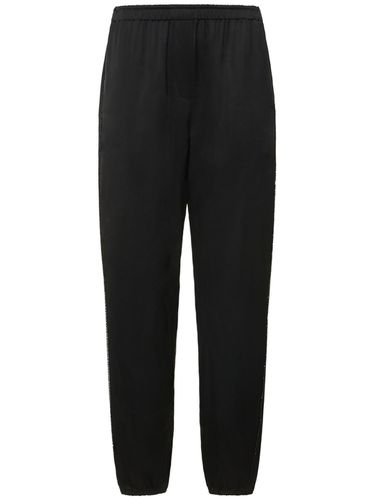 Fluid Silk Satin Wide Pants - GIORGIO ARMANI - Modalova