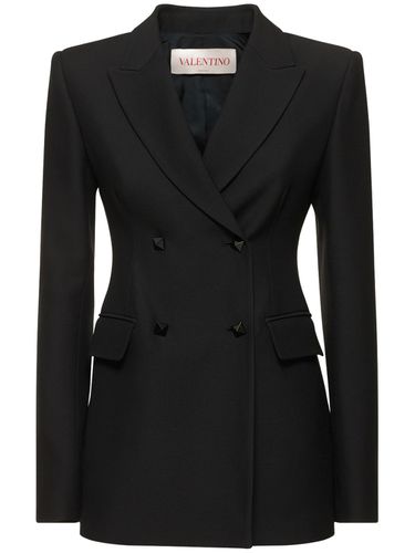 Blazer Doppiopetto In Crepe Di Lana E Seta - VALENTINO - Modalova