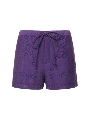 Shorts In Guipure Di Cotone - VALENTINO - Modalova