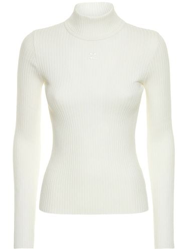 Knit Viscose Blend Logo Top - COURREGES - Modalova