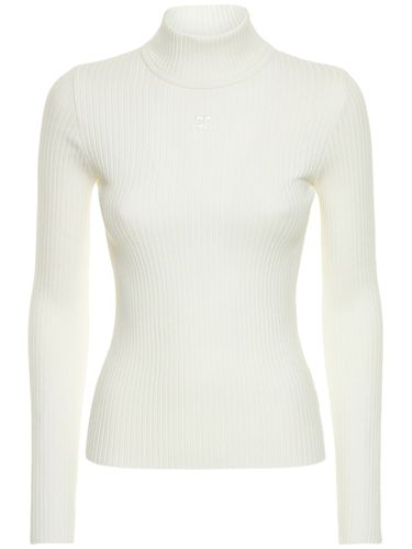 Maglia In Misto Viscosa Con Logo - COURREGES - Modalova