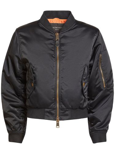 Shrunk Nylon Bomber Jacket - BALENCIAGA - Modalova