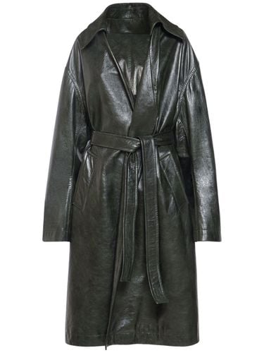 Cappotto In Pelle Lucida / Cintura - BOTTEGA VENETA - Modalova